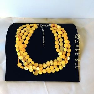 Yellow/Golden 4 Strand Shell Necklace for